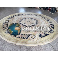 Китайский ковер 0015 Крем-красный круг